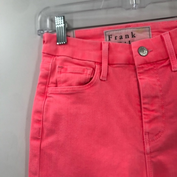 Frank & Eileen High Rise Skinny Jeans Neon Pink Size 24 - Picture 2 of 8